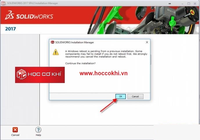 Sửa chữa lại chương tr&igrave;nh c&agrave;i đặt (Repair Solidworks)